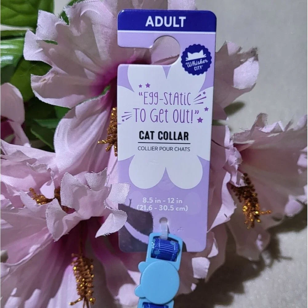 Whisker City NWT Blue Polka Dot Easter Easy Release Adult Cat Collar 8.5in-12in